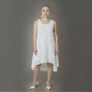 White lace high low‎ sleeveless fully lined dress by New York & Co. size Xlarge
